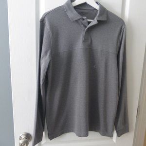 Van Heusen Grey Long Sleeve Polo Sz S